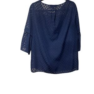 GNW Navy Blue Textured Blouse